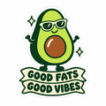 Good Fats, Good Vibes — Avocado Sticker