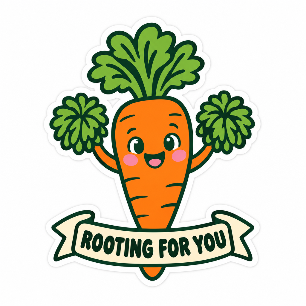 Rooting for You — Carrot Sticker